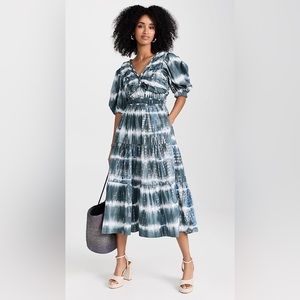 NWT Sea New York Nadia Tie Dye Puff Sleeve V Neck Dress XS